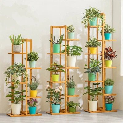 £25.92 • Buy Heavy Duty Wooden Plant Stand Rack Multiple Flower Pot Display Shelf In/ Outdoor