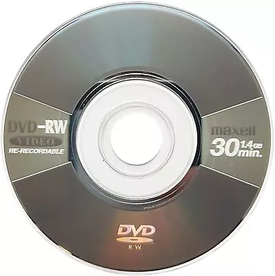 Maxell Blank Mini 8CM DVD-RW Re-Writable Camcorder Blank Disc Grey Lot 1.4GB 30m • £5.99