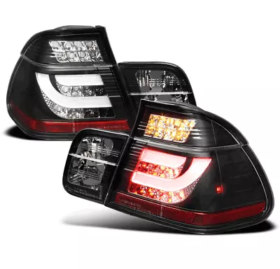 2002-2005 Bmw E46 3-series 4dr Sedan Led Strip Tail Brake Lights Black New Pair • $211.95