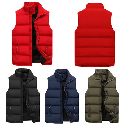 Mens Winter Warm Paded Sleeveless Puffer Jacket Vest Waistcoat Quilted Coat New • $17.48