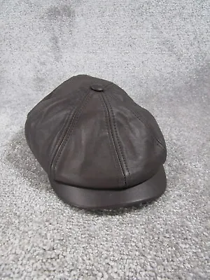 Sterkowski Hat Cap Brown Leather Newsboy Cabbie Flat Poland • $34.99