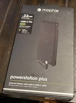 Mophie Powerstation Plus 18W FAST External 6000mAh Battery BUILT-IN USB-C CABLE • $17.99