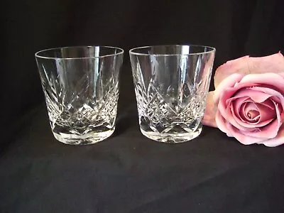 Pair Of Lead Crystal Cut Glass Whisky Spirits Rocks  Glasses (CW3) • £5.99