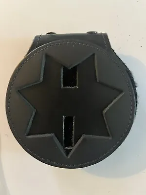 $14.99 • Buy New 🇺🇸 New Black 7 Point Star Leather Police Badge Holder  👀lqqk👀