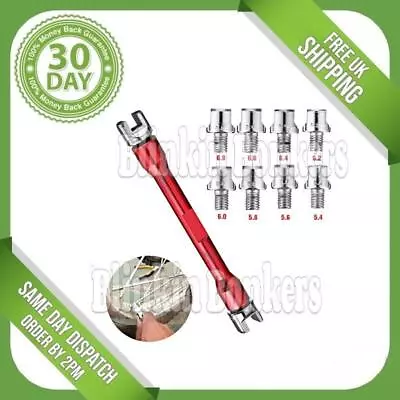£9.29 • Buy Motorcycle 9pc Spoke Wrench Spanner Set Adjusts Motorbike Buckled Wheel Tool Uk
