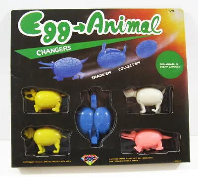 Vintage Egg Animal Monster Animal Toy Charms Orig 1986 Disp Box Old Store Stock • $29.99