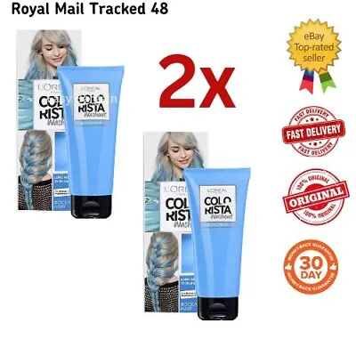 2x L'Oreal Colorista Washout Semi-Permanent Hair Dye 80ml - Ocean Blue  Free P&P • £7.99