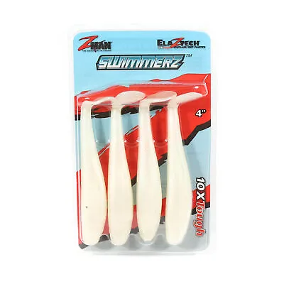 Zman Soft Lure SwimmerZ 4 Inch 4/Pack Pearl (6237) • $25.41