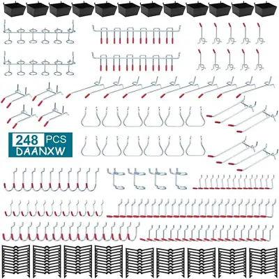 248PCS Pegboard Accessories Organizer Kit Pegboard Bins Pegboard Set For Tools • $37.99