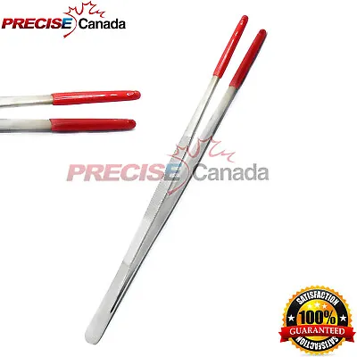 8  Tweezers Rubber Coated PVC Red Tip Soft Non Marring Lab Work Steam Automotive • $7.15