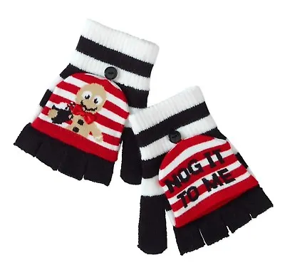 NEW Pop Top Gloves NOG IT TO ME Gingerbread Funny Christmas Convertible Mittens • $4.95