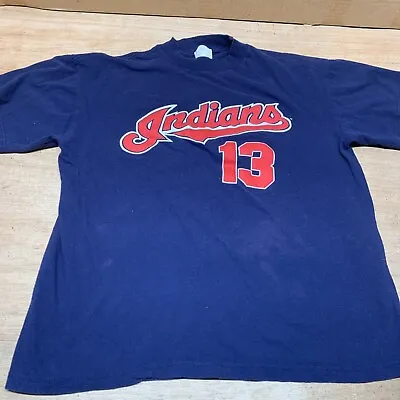 Vtg Omar Vizquel Cleveland Indians Mock Turtleneck Jersey Shirt Size S/M • $18.50
