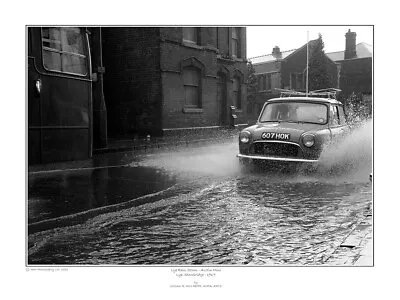 Rain Storm Austin Mini  High Street Lye Stourbridge England 1967 Print Pic • £24.99