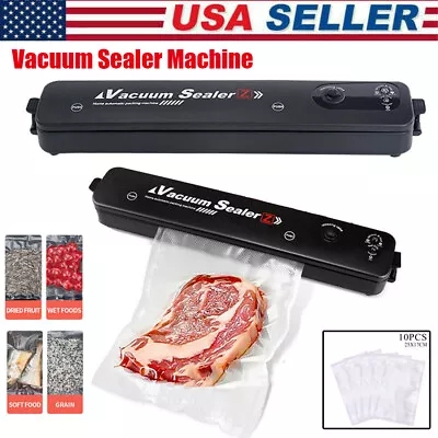 Vacuum Food Sealer Machine Automatic Manual Vacum Sealer Dry/Wet Pack W/10 Bags • $14.99