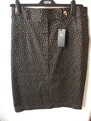 Bnwt M&s Collection Ladies Black Mix Skirt Uk16/eur44/can-us 12 Rrp £25 • £12