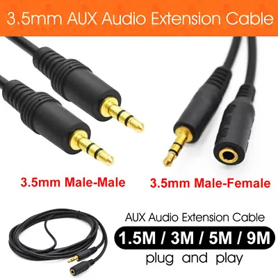 Braided Gold Plated 3.5MM Jack Male To Male Audio Cable AUX Cord For Car Phone • $3.74