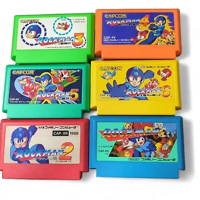 Famicom NES Rockman Megaman 1-6 Cartridge Soft Set Retro Game USED • $168.60