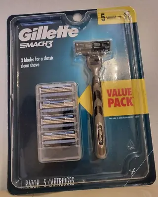 Gillette Mach3 1 Razor Plus 5 Cartridges • $14.49