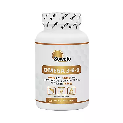 SOWELO OMEGA 3-6-9 Softgels HEALTHY FATTY ACIDS ENRICHED WITH VITAMIN E • $23.09