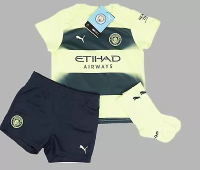 New Manchester City 1-2 Years Infant Boys Baby Football Kit Shirt Shorts Man • £29.99