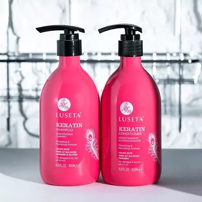 Luseta Keratin Smooth Shampoo & Conditioner Set For Damaged & Dry Hair 2x500ml-. • £26.99