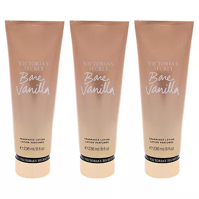 Victoria's Secret Bare Vanilla Fragrance Lotion - Pack Of 3 Body Lotion 236.0 Ml • $62.69
