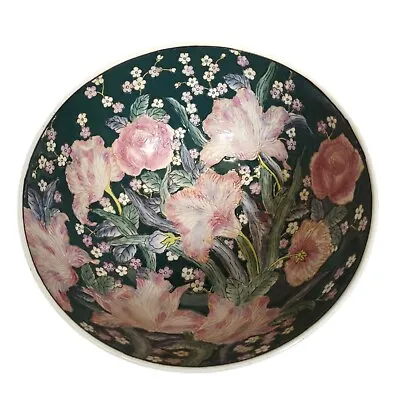 Vtg Porcelain Macau Style Asian Hand Painted Floral Petunia Decorative Bowl • $44.99