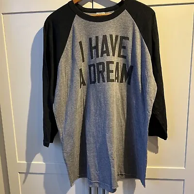 Martin Luther King Jr I Have A Dream Homage 3/4 Sleeve Raglan Shirt Grey USA XXL • $20