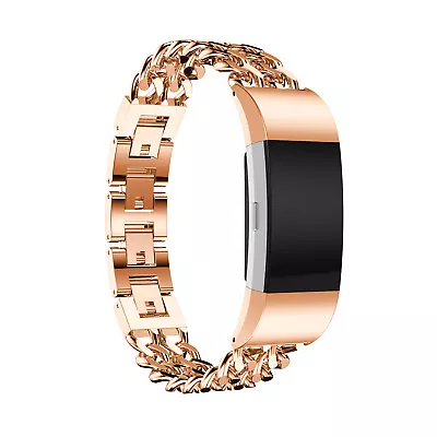 StrapsCo Alloy Chain Link Watch Bracelet Band Strap For Fitbit Charge 2 • $59