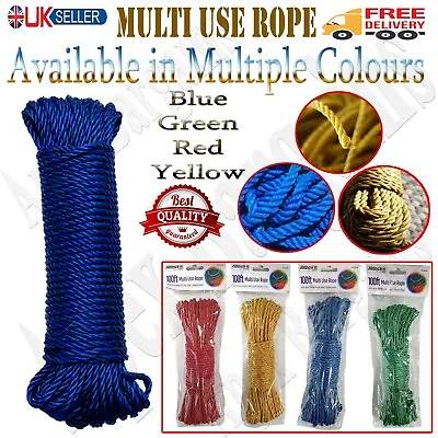 £4.99 • Buy Laundry Clothes Washing Line Dryer 30m Metre Plastic Coated Rope Outdoor Drying.