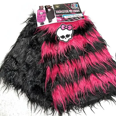 Monster High Furry Leg Warmers Skull Faux Fur Knee High Cosplay Punk Rocker Girl • $9.34
