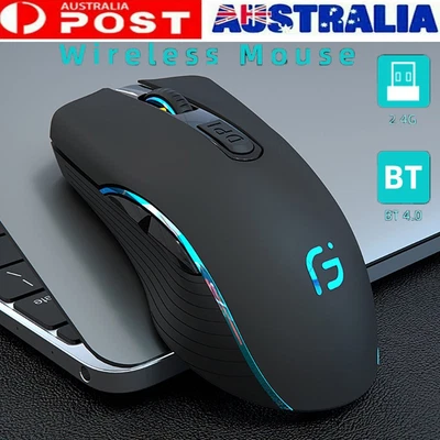$25.20 • Buy Wireless Bluetooth Mouse Dual Mode Silent Ergonomic Rechargeable For Laptop PC