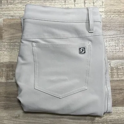 FootJoy FJ Athletic Fit Golf Pants Men Size 35X34 Golf Stretch Performance Khaki • $39.95