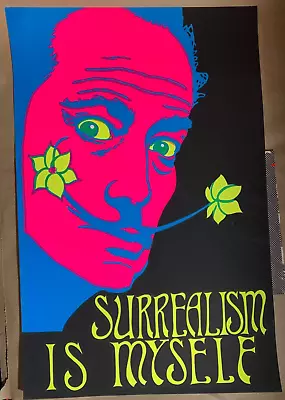 Surrealism Is Myself Vintage 1969 Salvador Dali Headshop Blacklight Poster -nice • $205.01