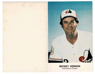 1977 Mickey Vernon Montreal Expos Team Issued Photocard Postcard • $4