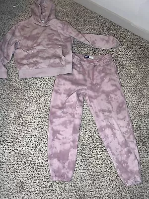 Old Navy Soft Brushed Fleece Jogger Sweatpants & Pullover Hoodie Mauve Tie Dye • $0.01