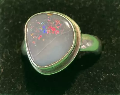 Sterling Silver & Opal Ladies Ring Size Q Hallmarked 925 • £24.99