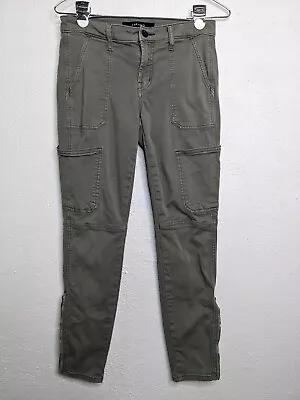 J Brand Grayson Military Skinny Cargo Pant Green Womens 26 Pockets Zipper • $33.24