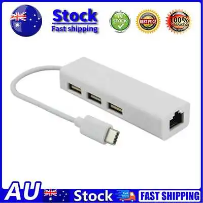 $12.58 • Buy USB 3.1 Type-C To USB 3.0 3 Ports Hub Highspeed Ethernet Internet Adapter C