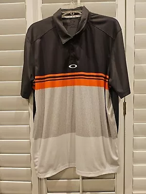 Oakley Men’s Golf Polo Shirt Size XL/TG Gray Orange White Colors • $9.99