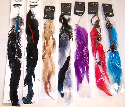 4 New ASST CLIP IN HAIR FEATHER EXTENSIONS Feathers NEW Color Extension Colored  • $10.05