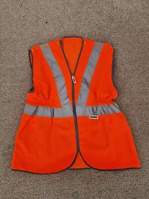 British Railway Trains Tubes Orange Hi-vis High Waistcoat Jacket Top Mens Medium • £9.99
