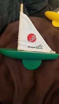 Vintage Wooden Bosun Boats Green Sailboat With J-29 Sail • $22