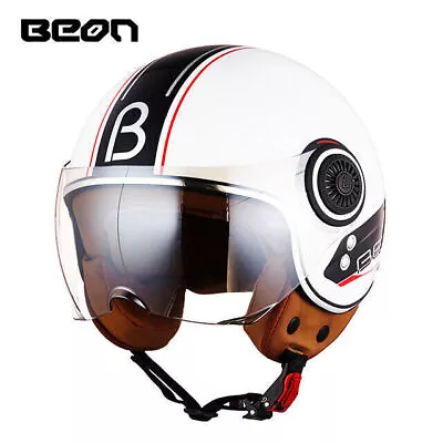 DOT Motorcycle Scooter Helmet Open Face 3/4 Motorbike Jet Vintage Casque Winter • $113.87