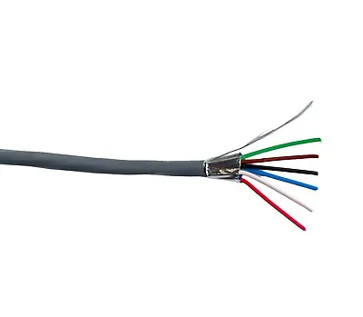 25 Ft West Penn Wire 3021 - 6 Conductor 18 Gauge Shielded Cable CMR - USA Made! • $16.50