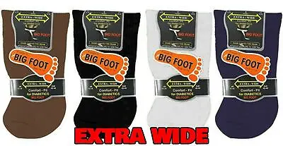£12.99 • Buy  Mens Socks Big Foot Diabetic Extra Wide Comfort Uk Size 11-14