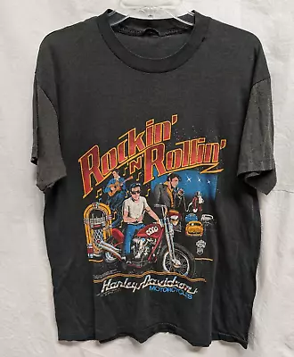 Vintage 1987 Harley Davidson Elvis Presley Rockin' N Rollin' T-Shirt Unsized -NH • $9.99