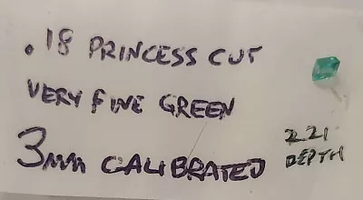 3mm Calibrated 0.18 CT EMERALD PRINCESS CUT MUZO MINE COLOMBIAN From Jewelry • $92