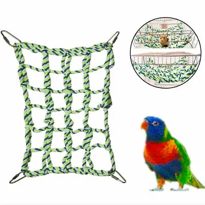 £5.75 • Buy Parrot Pet Bird Net Swing Ladder Hanging Hammock Perch Toys Hamster Rope Cage