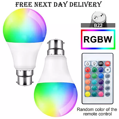 10W RGB Bulb Led Light 16 Colour Changing Remote Control B22 Bayonet Screw Lamp • £5.99